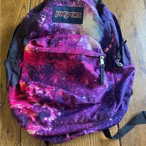 JanSport Purple and Black Backpack Cosmic Design